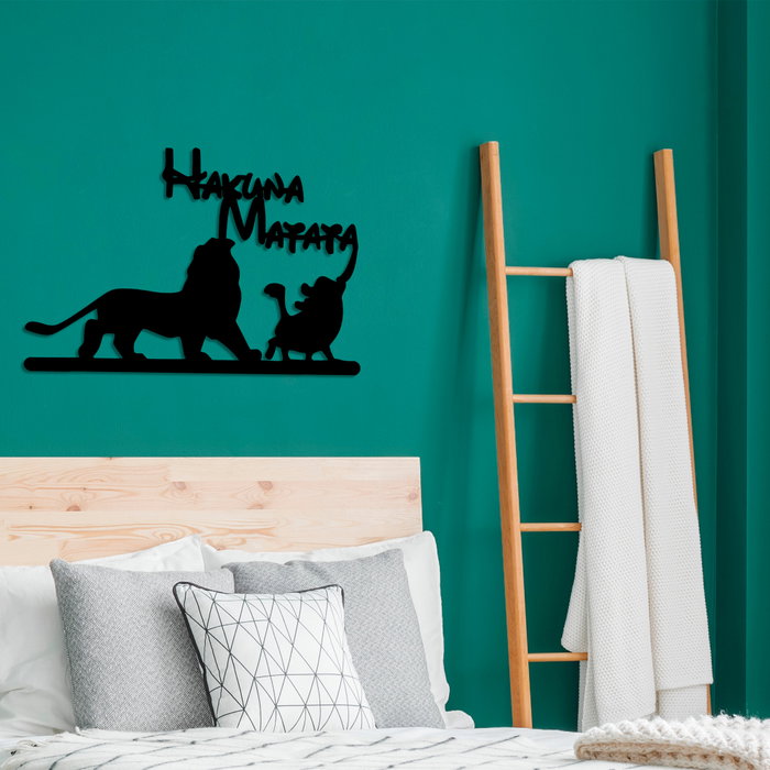 Wallity Hakuna Matata Lion And Piggy Escultura de Pared en Negro Wallity Hakuna Matata Lion And Piggy Escultura de Pared en Negro
